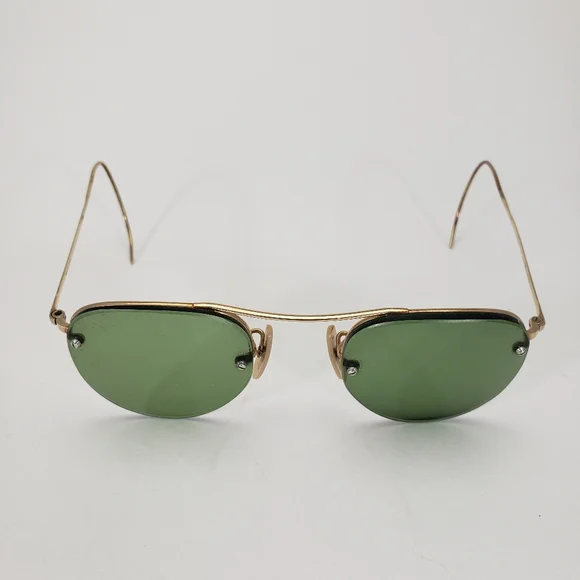 Vintage B&L Bausch & Lomb 12K Gold Filled Sunglasses Rimway Ful-Vue /w Case - Picture 2 of 11